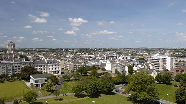 Plymouth city centre from the Hoe