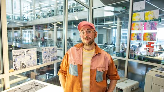 Aaron, MA Illustration graduate, Roland Levinsky building studios