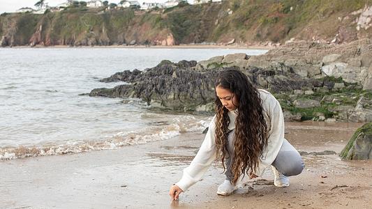 Student on beach