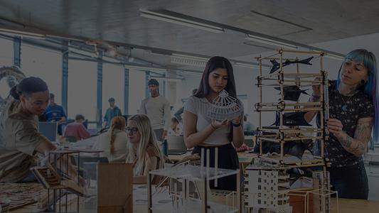 Architecture students in studio