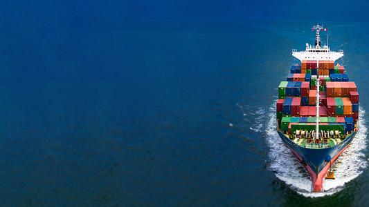 Shipping cargo container at sea