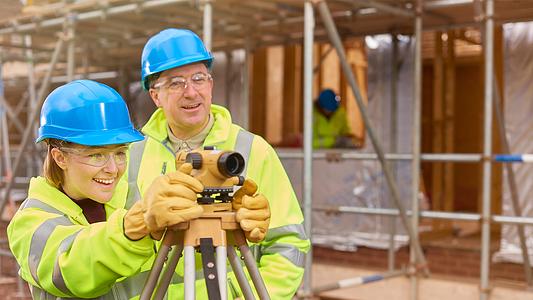 Construction building surveying placement