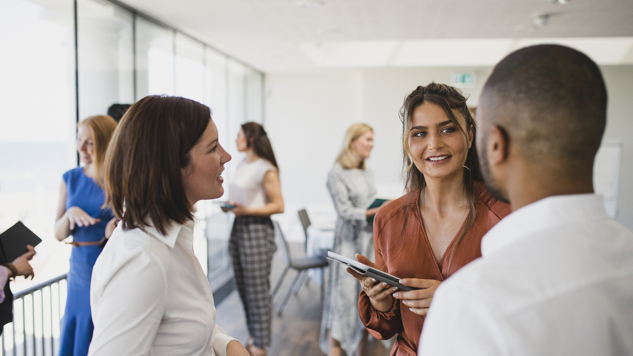 People meeting at a corporate event