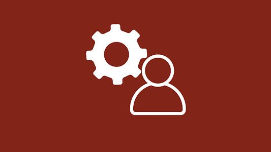 person and cog symbol